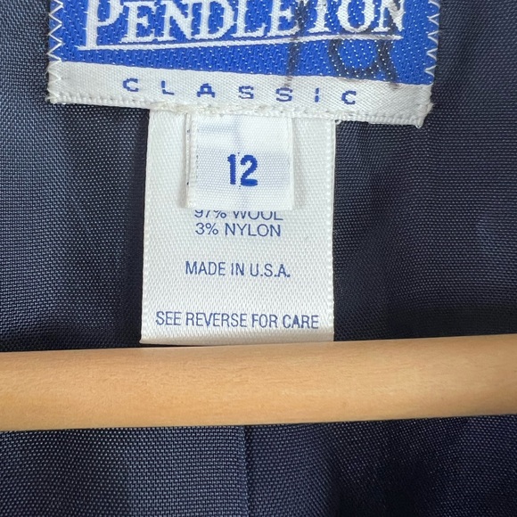 Pendleton Vintage Red Tartan Plaid Christmas Holidays Wool Blazer Size 12 - Picture 3 of 4